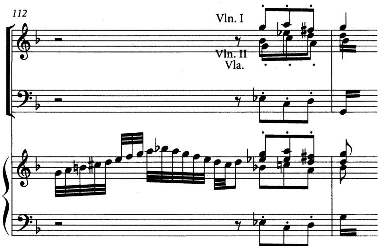 Example 7.5 BWV 1052/1, mm. 108–113