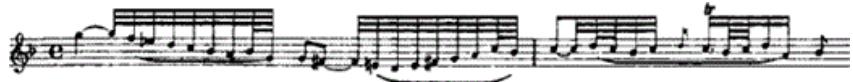Example 2-9. Adagio from the Sonata in G Minor, mm. 1–2, explanatory example from Joachim-Moser edition, foreword.