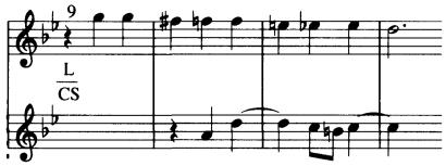 Example 11.8 Other inventions in BWV 78/1；(a) Lament with rotated countersubject