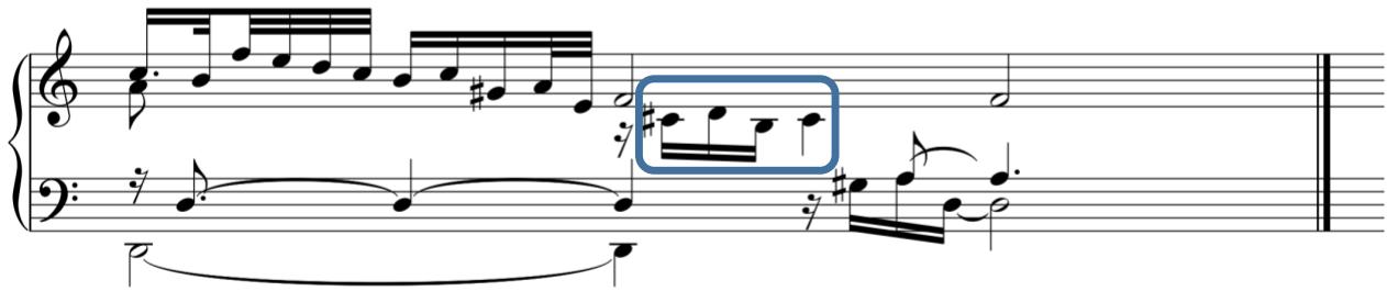 c) Froberger: Libro secondo, Toccata 1, final bar