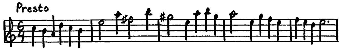 Example 17. Solo Sonata I (MS), Movement 2, Violin, mm. 1-5.