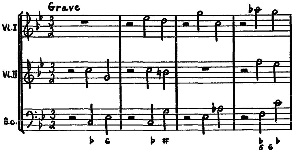 Example 22. Trio II (MS), Movement 1, mm. 1-4.