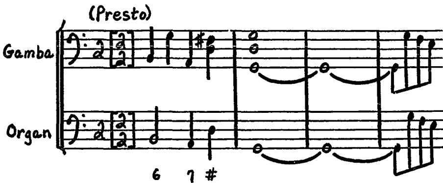 Example 29. Solo Sonata II (MS), Movement 8, Gamba and Organ, mm. 63-66.