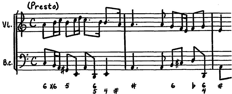 Example 32. Sonata I (1707), Movement 2, mm. 10-12.