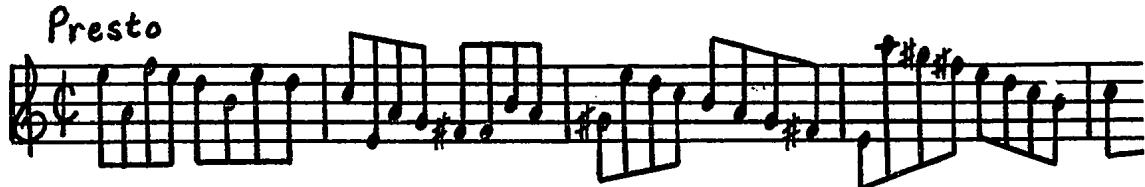 Example 40. Sonata VI (1707), Movement 7, Violin, mm. 1-5.