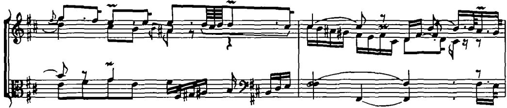 Example 2. Huitième Ordre, &ldquo;La Raphaèle,&rdquo; mm. 2–5