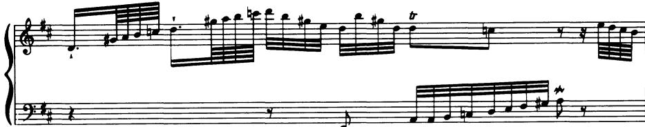 Example 1. C. P. E. Bach, Embellishments to the Sonata in B Minor, Wq 49/6/i (Moderato), measure 48 (D-ddr-Bds: P 1135)
