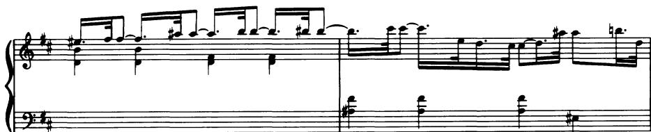 C. P. E. Bach, Sonata in B Minor, WQ 49/6/i (Moderato), measures 52-53 (Sei Sonate per Cembalo . . . op. 2)