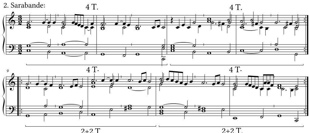 Beispiel 3: Johann Jakob Froberger, Sarabanden aus den Suiten FbWV 604 und FbWV 605
