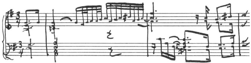 Ex. 21. BWV 830, Partita VI, Sarabande, meas. 1-2 (see also 5-7): sustained written-out arpeggios