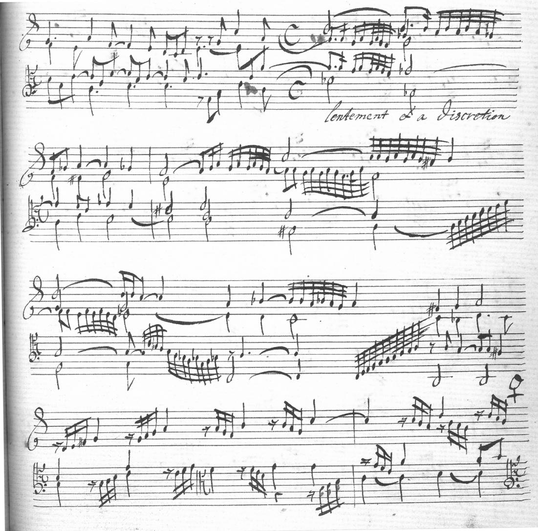 Example 3-1b. Johann Jacob Froberger, Toccata XIV, excerpt (SA 4450 MS).