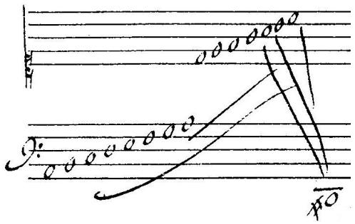 Example 3-13. Type 3a.1 lines. Louis Couperin, Prelude 9 in C major, system 6, excerpt (Bauyn MS).