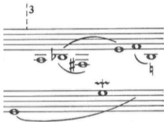 Figure 9: Louis Couperin: Prélude non mesuré: D minor: example of a pincé (Source: Tilney, 2009. Volume 2 Modern Transcriptions, p.2)
