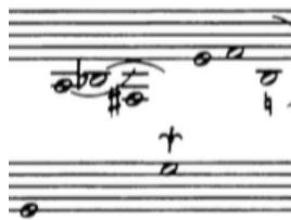 Figure 10: Louis Couperin: Prélude non mesuré: D minor: Example of a pincé (3L1) (Source: Tilney, 2009. Volume 2 Modern Transcriptions, p.2)