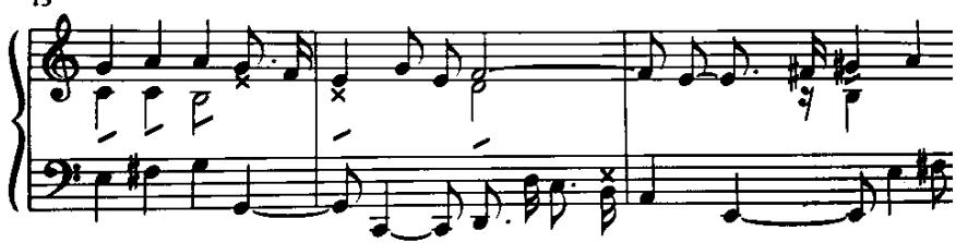Figure 1: Séparé lute symbols in Perrine’s arrangement of “Tombeau de Lenclos” by D. Gaultier, mm. 13–15.16