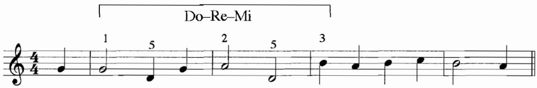 Example 3.3. “Adeste Fideles” Variant of the Do–Re–Mi