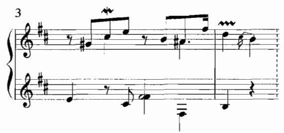 Example 5.3a. Les Lis naissans, m. 1–4, 13 $^{th}$ ordre (1722), F. Couperin