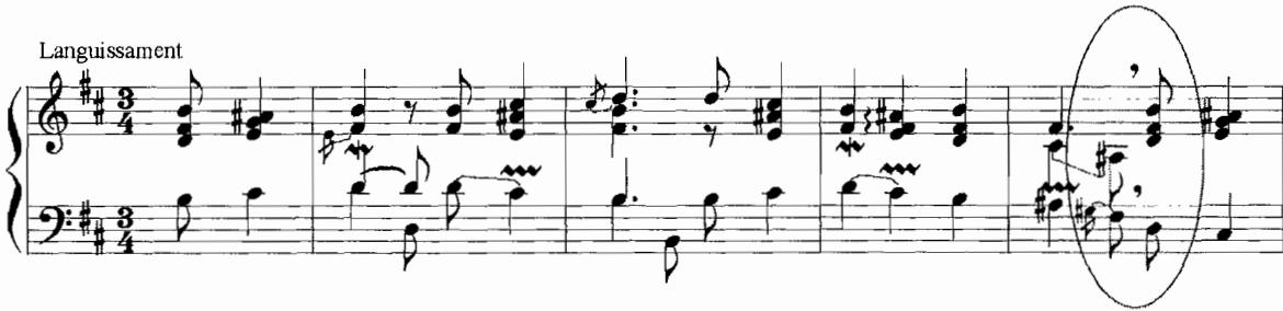 Example 5.5. Expressive Silence in L&rsquo;Âme-en peine, m. 4, 13 $^{th}$ ordre (1722), F. Couperin
