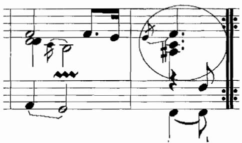 Example 5.10. Cadential Appoggiatura with Legato lié in L&rsquo;Âme-en peine, m. 7–8, 13 $^{th}$ ordre (1722), F. Couperin