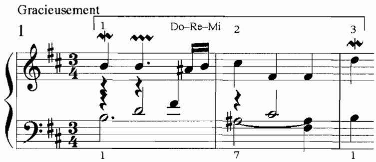 Example 5.13c. La Virginité, m. 1–3, 13 $^{th}$ ordre (1722), F. Couperin