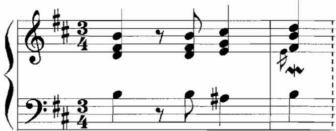 Example 5.14. Alternate Opening for $L&rsquo; \hat{A}me - en$ peine Beginning on Downbeat; Ascending Third in Melody