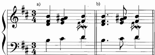 Example 5.16a–b. Alternate Opening for L&rsquo;Âme-en Peine Beginning on Downbeat; Ascending Third in Bass