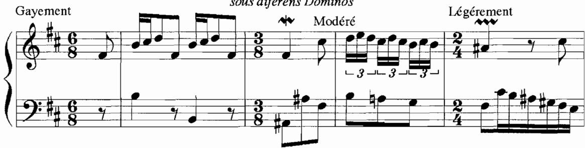 Les Folies françaises, ou les Dominos
La Coquéterie
sous diferens Dominos