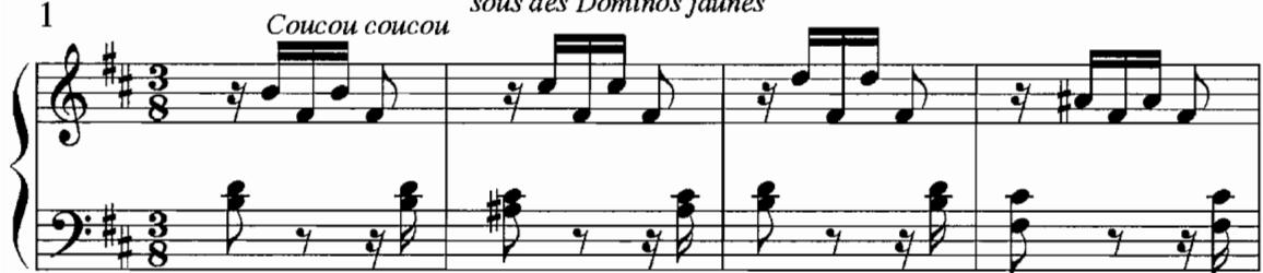 9；Les Folies françaises, ou les Dominos
Les Coucous bénévoles
sous des Dominos jaunes