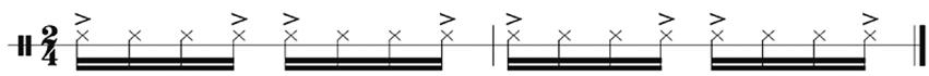 Figure 6.8 Bomba rhythms