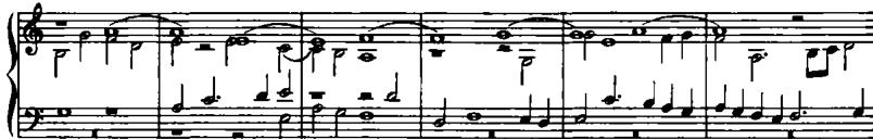 EXAMPLE 9.14 Fantasia X, measures 43–48: subject III (Ex. 9.9) as an inganno