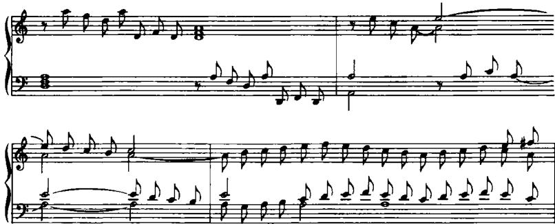 b. Quagliati, Toccata dell&rsquo;ottavo tuono, measures 14–16
