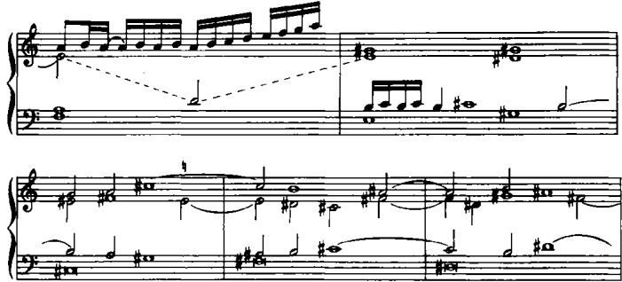 EXAMPLE 10.5 Mayone (1609), Toccata quinta per il cimbalo cromatico, measures 10–14