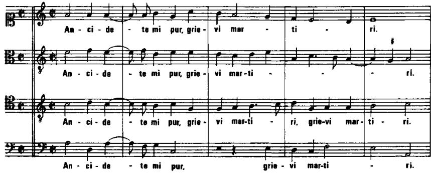 EXAMPLE 12.16 a. Arcadelt, &ldquo;Ancidetemi pur,&rdquo; measures 1-5