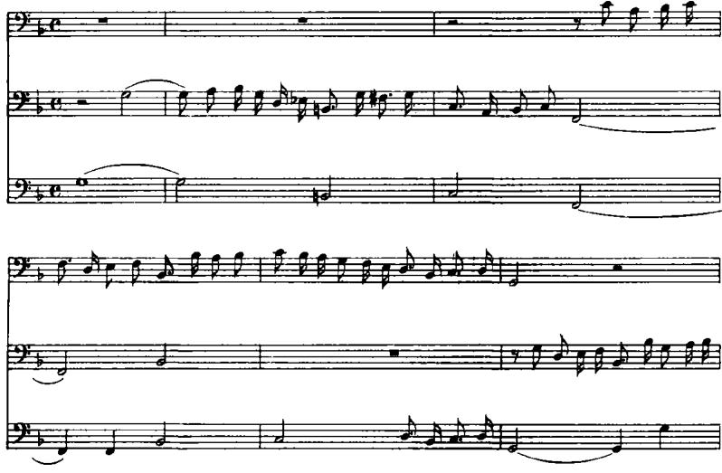 EXAMPLE 13.5 a. Canzona 4a, BB/bc (Grassi 17), measures 29–34