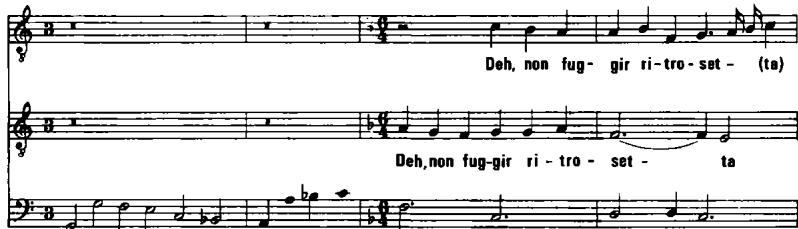 EXAMPLE 14.12 Ceccona a due tenori, measures 26–29 (original notation)