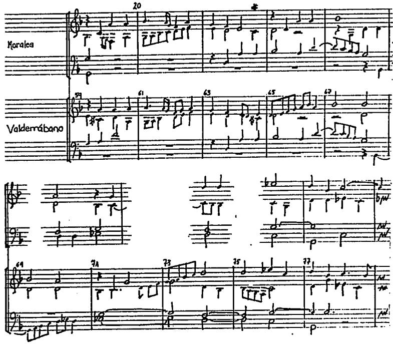 Ex.5.20, Morales, Anima mea (b.19-26) and Valderrábano, Fantasia 8 (b.59-78).