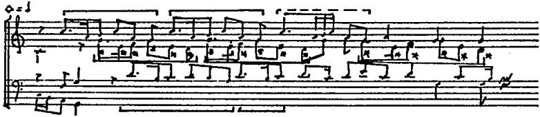 Ex.6.10, Pisador, Fantasia 10 (b.49-60).；In Fantasia 9, Pisador uses subsidiary themes in addition to his cantus firmus. The first of these appear as counterthemes to the cantus firmus in the opening of the work, and are marked 2 and 3.