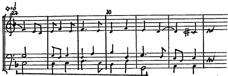 Ex.7.6, Fuenllana, Fantasia 21 (b.27-33).