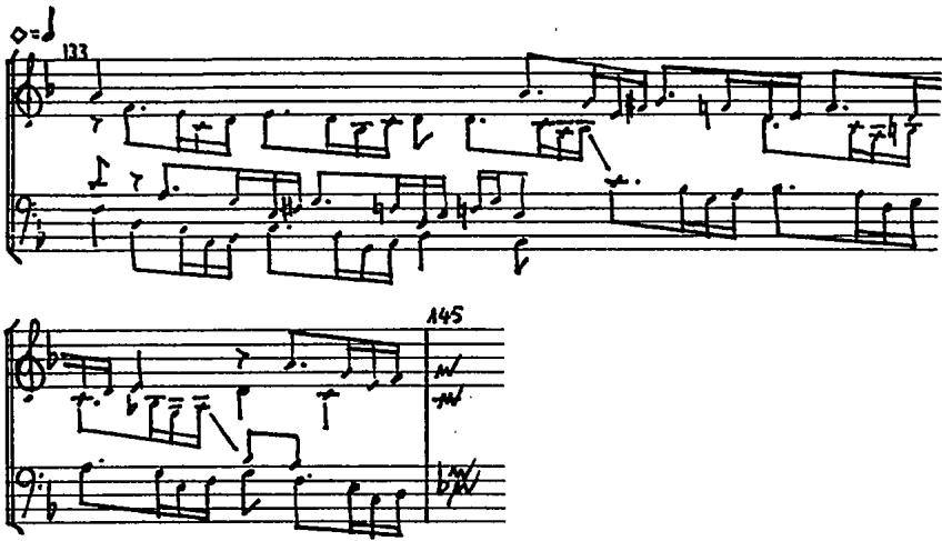voice pairs are written using the techniques common in vocal music of the Josquinesque style, either as duos based on the same theme set concurrently, or based on two different themes set simultaneously. The common thematic characteristics of this latter group have been discussed on page 398 above.