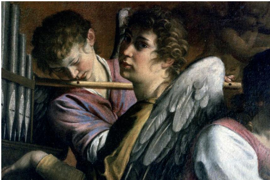 Fig.  12: Orazio Gentileschi, ‘S.  Cecilia’, detail from Circoncisione di Gesù (c.  1607), Ancona, Pinacoteca Civica F. Podesti, Identification n. 1100034669, Public Domain, Wikimedia Commons (accessed 17 July 2023).