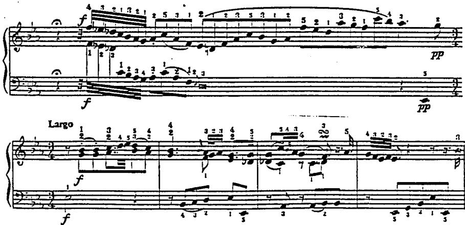 Example 16. Free Fantasia in c, H. 75 (1753), Allegro&ndash;>Largo.