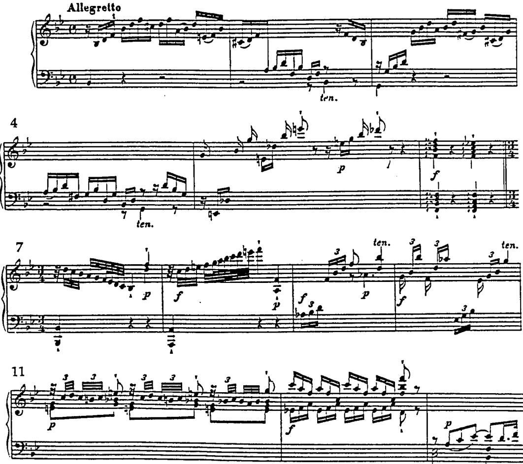 Example 24. Free Fantasia in B-flat, H. 289 (1785-6), mm. 1-35.