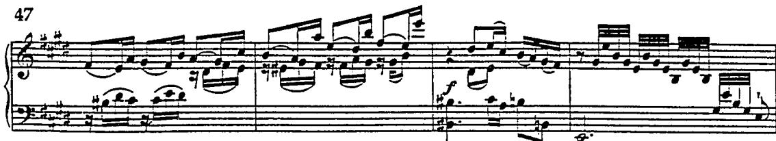 Example 11. Sonata in e/E, H. 282 (1784), iii/47-53.