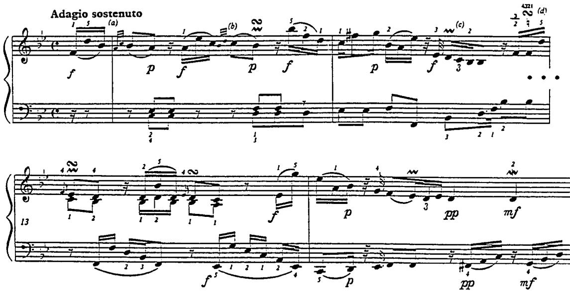 Example 16. Sonata in d, B-flat, g, H. 71 (1753), ii.