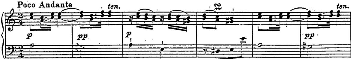 Example 3. Rondo in a, H. 262 (1778), mm. 1-8.