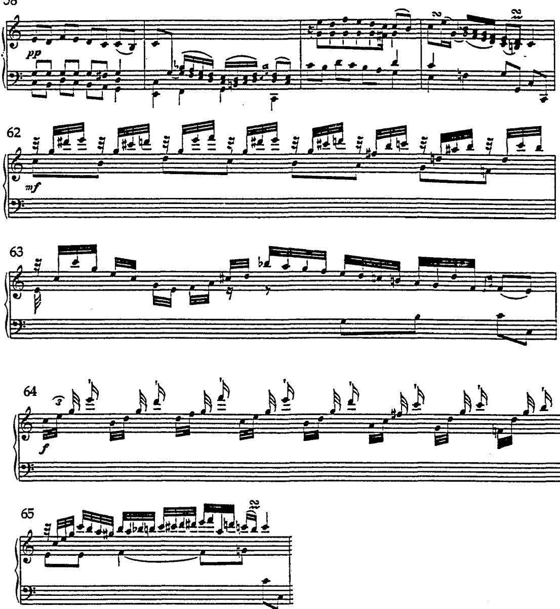 Example 7. Rondo in E, H. 265 (1779), mm. 58-65.