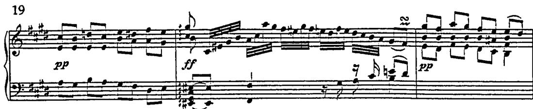 Example 11. Rondo in E, H. 265 (1779), mm. 19-24.