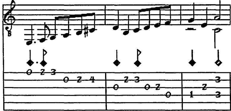 Example 2.15: # 1, &ldquo;Fantasia de pasos largos&rdquo; compás 44-46. $^{146}$