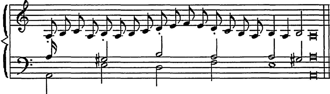 Example 4.4: Sancta Maria&rsquo;s third possible alteration of eighths, as notated in the original.