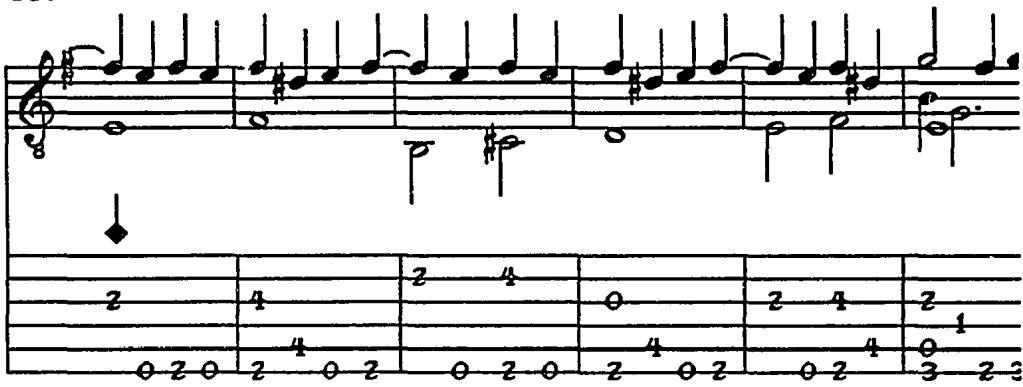 Pujol # 12, compás 137-142. Book One, fol. 13 $^{r}$ . Chantarelle edition 49.